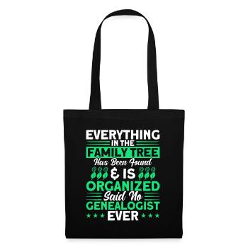 Arbre généalogique Généalogie Cadeau de généalogie - Sac en tissu - noir - Devant