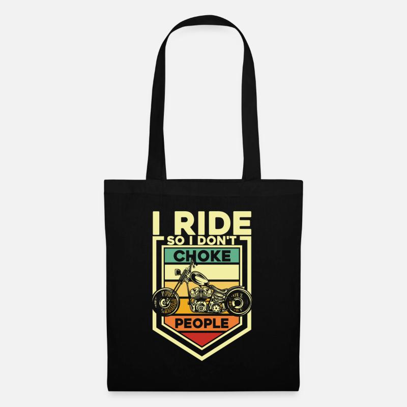 Biker Chopper Motorrad Fahrer Geschenk - Stoffbeutel - Schwarz