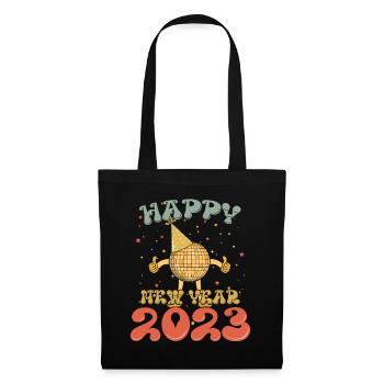 Groovy New Year Happy New Year 2023 Hello 2023 - Stoffbeutel - Schwarz - Vorne