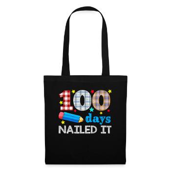 Plaid 100e jour cloué 100 jours d’école - Sac en tissu - noir - Devant
