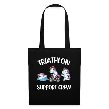 Triathlon Support Crew Triathlon Geschenk - Stoffbeutel - Schwarz - Vorne
