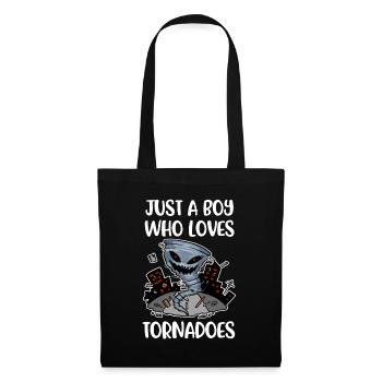 Boy Loves Tornadoes Meteorologie Geschenk - Stoffbeutel - Schwarz - Vorne