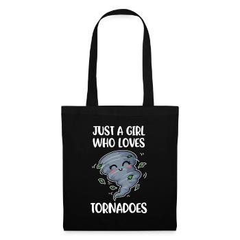 Girl Loves Tornadoes Meteorologie Geschenk - Stoffbeutel - Schwarz - Vorne