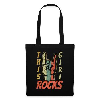 Vintage Retro Skirt Sign Skirt Hand Metal Rocks Girl - Tote Bag - black - Front