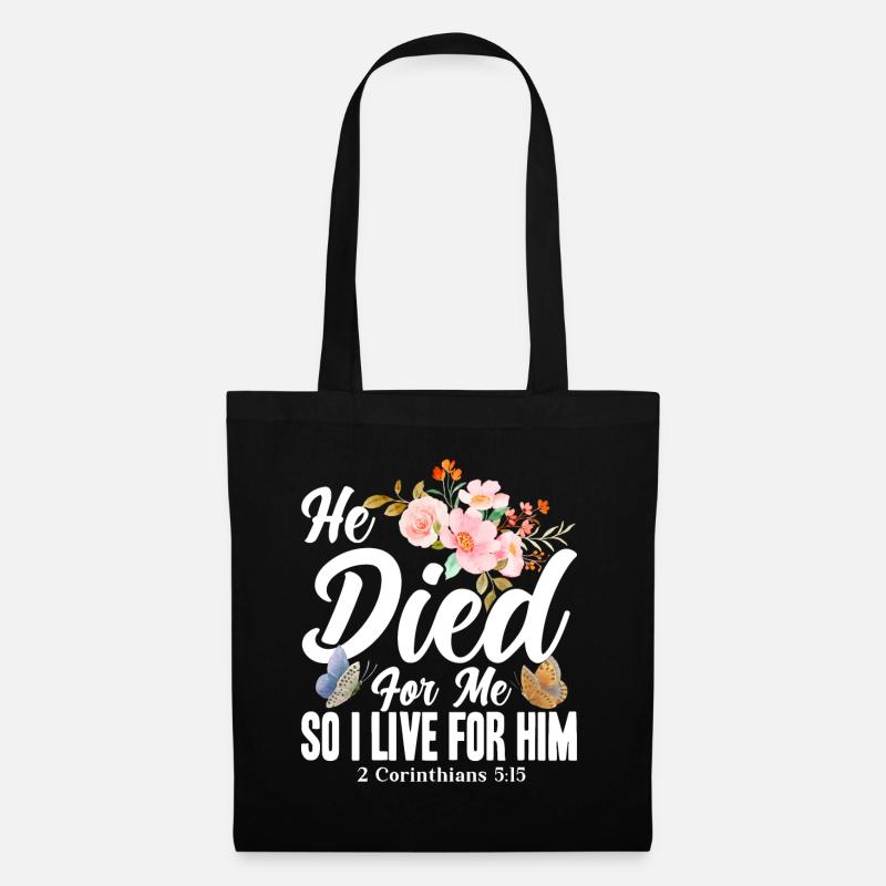 Religiös Inspirierend Bibelvers Geschenk - Stoffbeutel - Schwarz
