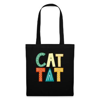 Chat Maman Chat Parents Chat Amoureux Cadeau - Sac en tissu - noir - Devant