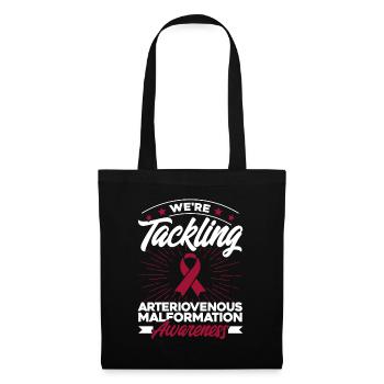 Soutien à la malformation artérioveineuse du ruban rouge - Sac en tissu - noir - Devant