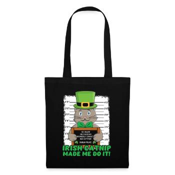 Angry Funny Irish Cat Happy Saint Patrick Day - Tote Bag - black - Front
