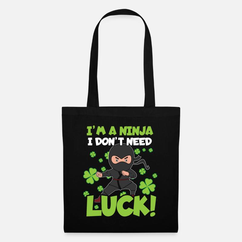 Ninja Luck Kid Japan Clover Saint Patrick Day - Tote Bag - black
