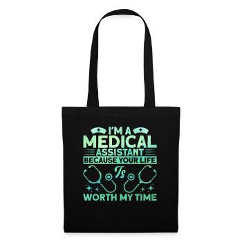 Assistant médical certifié - Sac en tissu - noir - Devant
