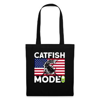 Mode poisson-chat sur cadeau de pêche au poisson-chat - Sac en tissu - noir - Devant