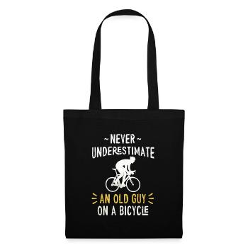 Never Underestimate The Old Guy On A Bicycle - Tote Bag - black - Front