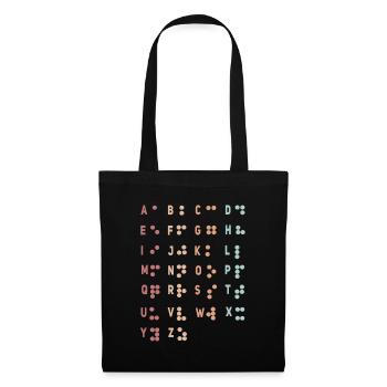 Retro Letter Braille Language Braille Alphabet - Tote Bag - black - Front