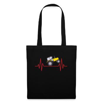 Beat Heart Pulse Traktor LKW Ranch Farm Farmer - Stoffbeutel - Schwarz - Vorne