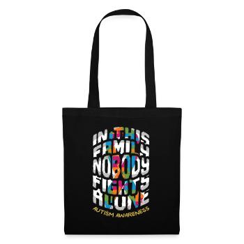 Family Nobody Alone April Puzzle Autism Awareness - Tote Bag - black - Front