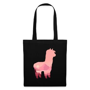 Lama - Stoffbeutel - Schwarz - Vorne