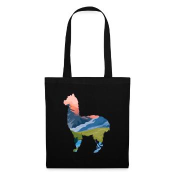 Lama - Stoffbeutel - Schwarz - Vorne