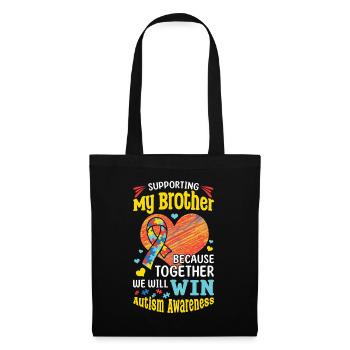 Soutenir mon frère ensemble Sensibilisation à l’autisme - Sac en tissu - noir - Devant