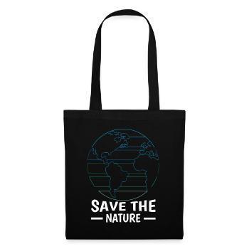 Journée minimaliste Save Nature Oceans Jour de la Terre - Sac en tissu - noir - Devant