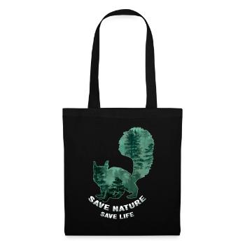 Life Squirrel Save Nature Oceans Day Jour de la Terre - Sac en tissu - noir - Devant