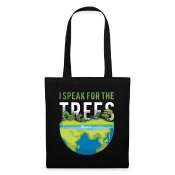 Parlez pour les arbres Sauvons la nature Journée des océans Jour de la Terre - Sac en tissu - noir - Devant