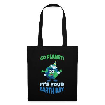 Naissance Save Oceans Day Go Planet C’est le Jour de la Terre - Sac en tissu - noir - Devant