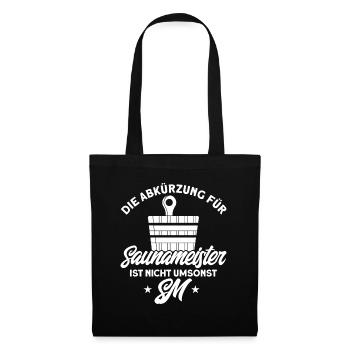 Sauna Die Abkürzung Für Saunameister Geschenk - Stoffbeutel - Schwarz - Vorne