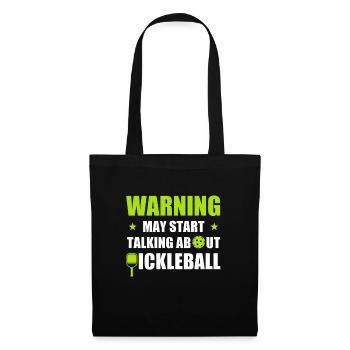 Pickleball-warnung Kann Anfangen, Über Pickleball - Stoffbeutel - Schwarz - Vorne
