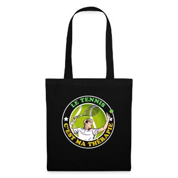 Le Tennis C'est ma Thérapie - Sac en tissu - noir - Devant