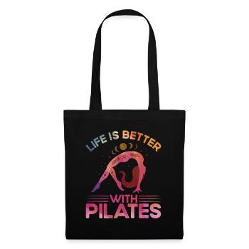 Pilates La vie est meilleure avec le cadeau Pilates - Sac en tissu - noir - Devant