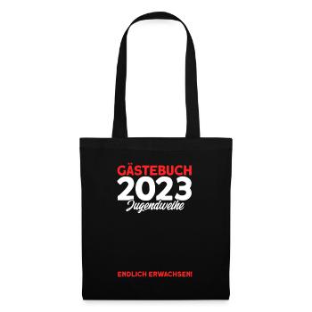Gästebuch 2023 Jugendweihe Endlich Erwachsen! Gesc - Stoffbeutel - Schwarz - Vorne