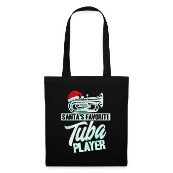 Tuba The Favorite Tuba Player Santa Claus Gesc - Tote Bag - black - Front