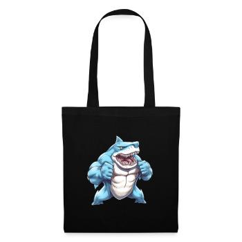 Bodybuilder Shark - Sac en tissu - noir - Devant