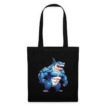 Bodybuilder Shark - Sac en tissu - noir - Devant