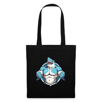 Bodybuilder Shark - Sac en tissu - noir - Devant