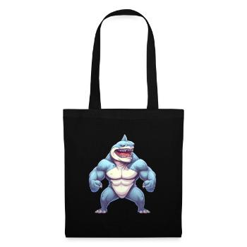 Bodybuilder Shark - Sac en tissu - noir - Devant