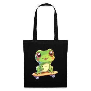 Frog on a skateboard - Tote Bag - black - Front