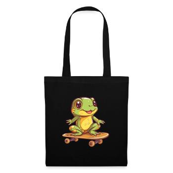 Frog on a skateboard - Tote Bag - black - Front