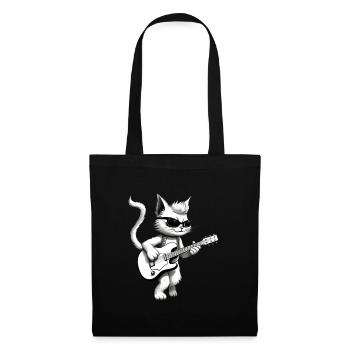 Cat joue de la guitare - Sac en tissu - noir - Devant