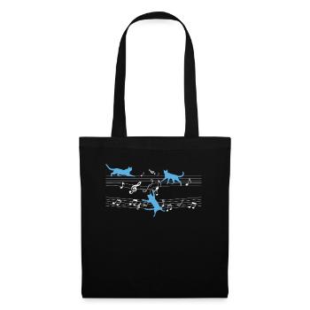 Chat de compagnie jouant des partitions musicales Musique de musicien - Sac en tissu - noir - Devant