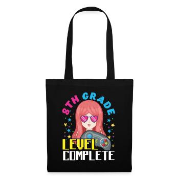 Anime Tag der Schule Happy Last Gamer 8. Klasse - Stoffbeutel - Schwarz - Vorne