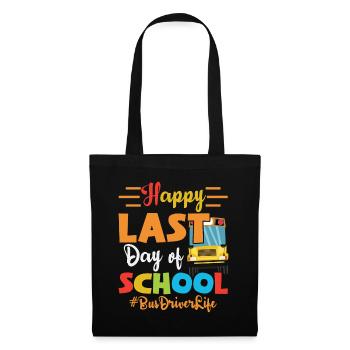Dernier jour d’école heureux chauffeur de bus de dernière classe - Sac en tissu - noir - Devant