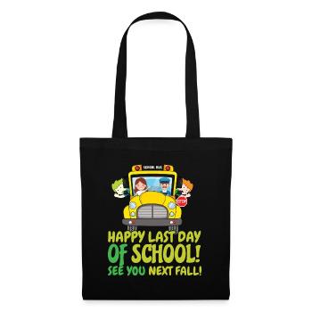 Mignon jour de l’école Joyeux chauffeur de bus de dernière classe - Sac en tissu - noir - Devant