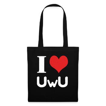 Funny Love UwU Face Vaporwave Anime Aesthetic - Tote Bag - black - Front