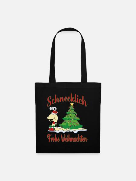 Schnecklich Frohe Weihnachten - Stoffbeutel - Schwarz