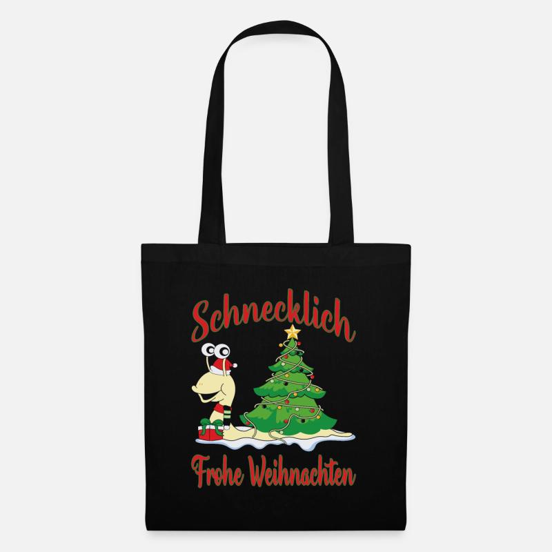 Schnecklich Frohe Weihnachten - Stoffbeutel - Schwarz