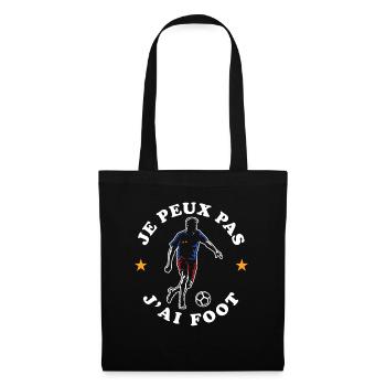 Je Peux Pas J'ai Foot - Sac en tissu - noir - Devant