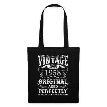 Millésime 1958 fabriqué en 1958 66 ans être génial - Sac en tissu - noir - Devant