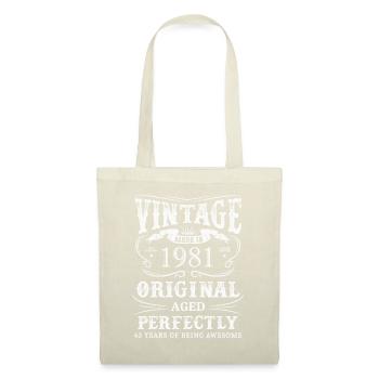 Vintage Made In 1981 43 Years Of Being Awesome - Stoffbeutel - Natur - Vorne