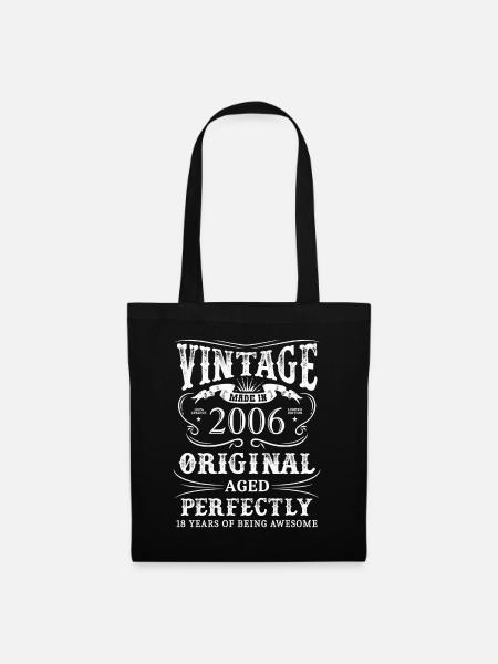 Vintage Made In 2006 18 Years Of Being Awesome - Stoffbeutel - Schwarz